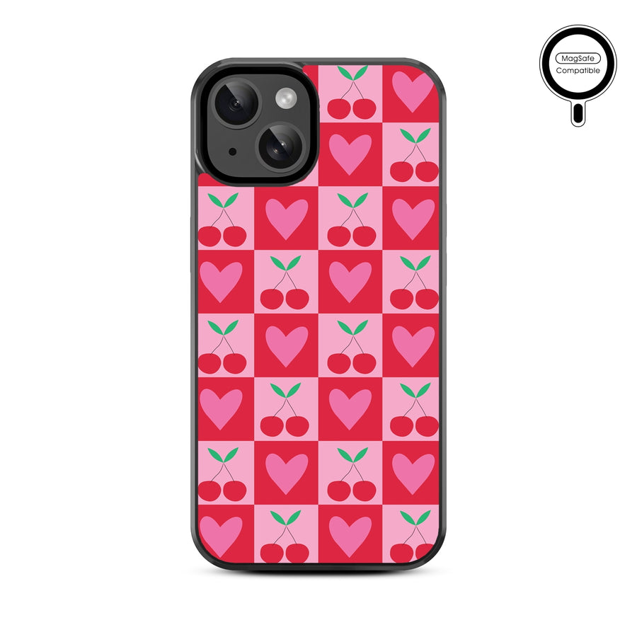 MyBat Design Lab Series MagSafe Case for Apple iPhone 17e / 16e / 14 / 13 - Cherry Hearts - MIP13CSLESMSM334-3.jpg