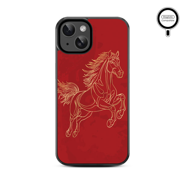 MyBat Design Lab Series MagSafe Case for Apple iPhone 17e / 16e / 14 / 13 - Fire Horse - MIP13CSLESMSM460-3.jpg