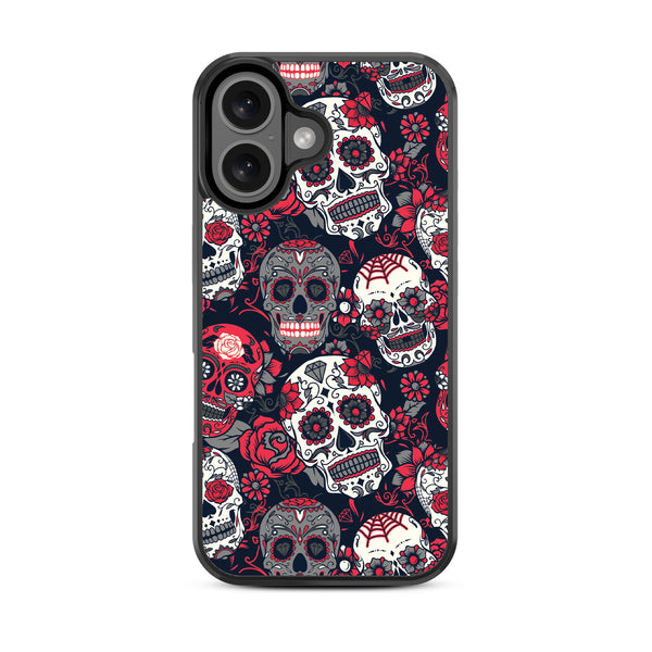 MyBat Design Lab Series Case for Apple iPhone 16 - Sugar Rose Skulls - MIP16CSLESM418-3.jpg