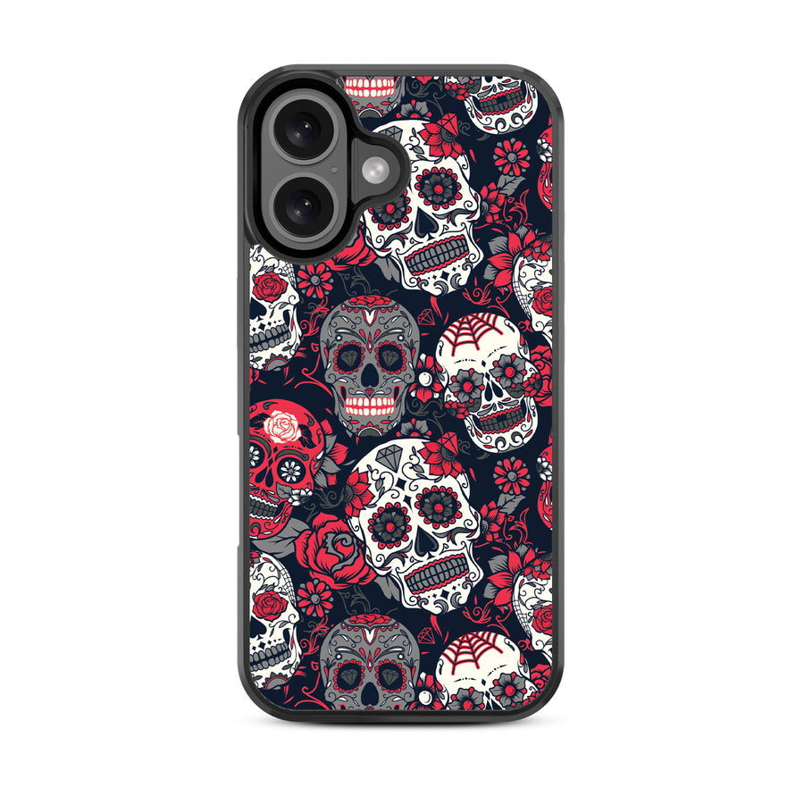 MyBat Design Lab Series Case for Apple iPhone 16 - Sugar Rose Skulls - MIP16CSLESM418-3.jpg