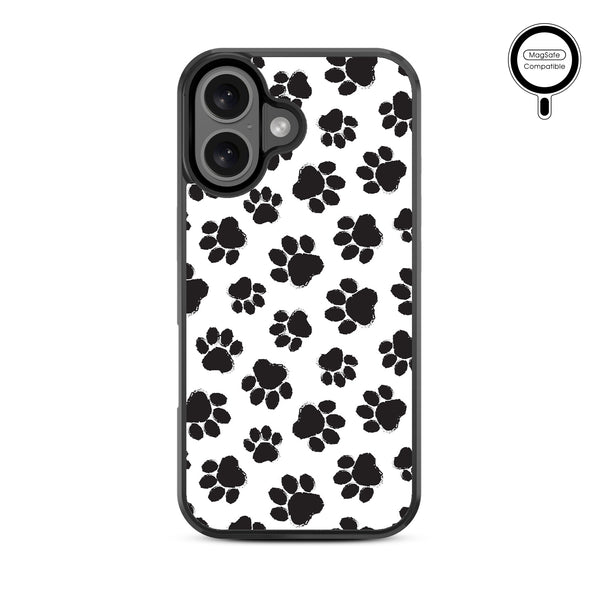 MyBat Design Lab Series MagSafe Case for Apple iPhone 16 - Black Paw Prints - MIP16CSLESMSM002-3.jpg