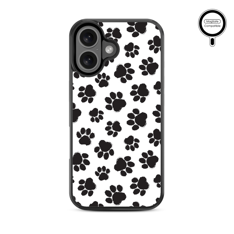 MyBat Design Lab Series MagSafe Case for Apple iPhone 16 - Black Paw Prints - MIP16CSLESMSM002-3.jpg