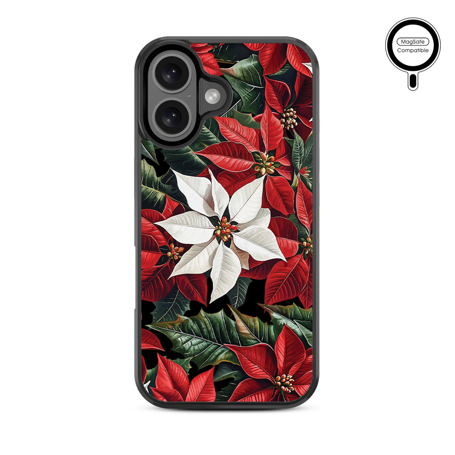 MyBat Design Lab Series MagSafe Case for Apple iPhone 16 - Christmas Poinsettias - MIP16CSLESMSM301-3.jpg