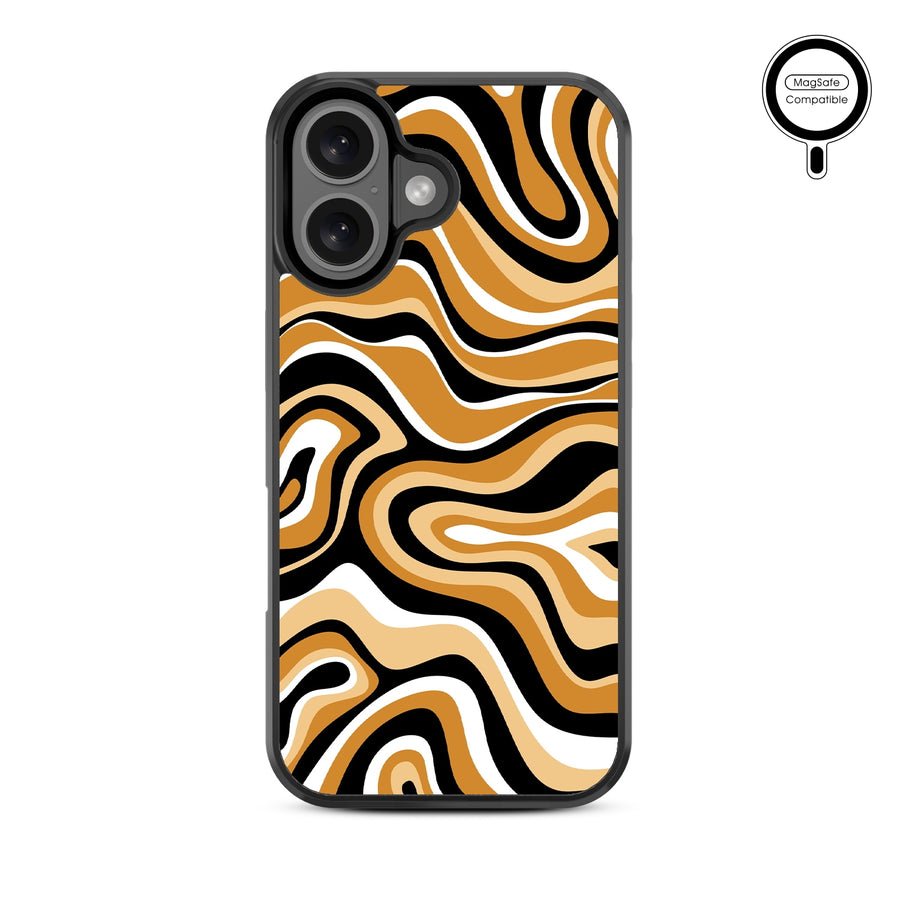 MyBat Design Lab Series MagSafe Case for Apple iPhone 16 Plus - Groovy Golden Swirls - MIP16MCSLESMSM093-3.jpg