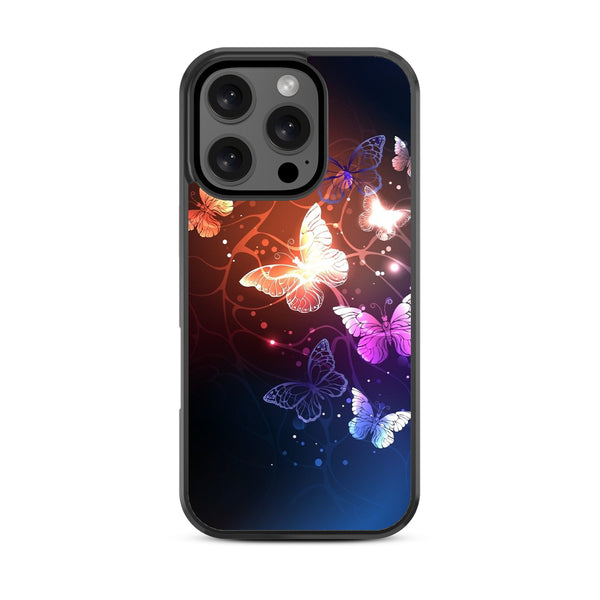 MyBat Design Lab Series Case for Apple iPhone 16 Pro - Neon Butterflies - MIP16PCSLESM022-3.jpg