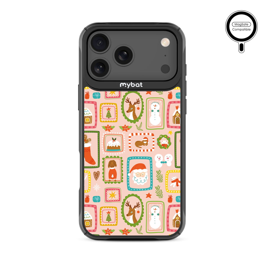 MyBat Design Lab Series MagSafe Case for Apple iPhone 17 Pro Max - Holiday Stamps - MIP17PMCSLESMSMP297-3.jpg