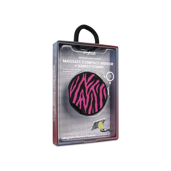 MyBat Design Lab MagSafe Selfie Mirror Kickstand - Black - Pink Zebra Print - MOTHMNUSU331-010-11.jpg