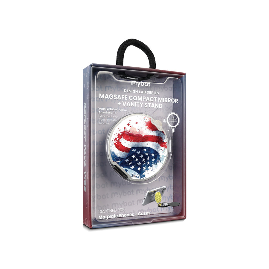 MyBat Design Lab MagSafe Selfie Mirror Kickstand - Silver - Patriotic Flag Painiting - MOTHMNUSU332-346-11.jpg