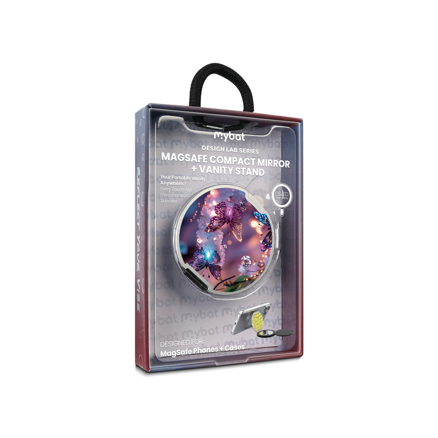 MyBat Design Lab MagSafe Selfie Mirror Kickstand - Silver - Magical Butterflies - MOTHMNUSU332-349-11.jpg