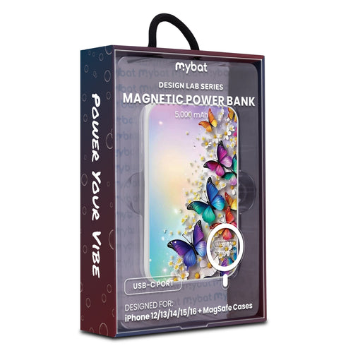 MyBat Design Lab 5000mAh Magnetic Wireless Power Bank - White - Rainbow Butterflies - MPBBAT132-WH-187-9.jpg